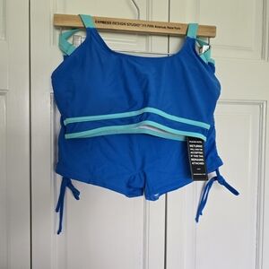 Blue and Teal Women's Swim Set